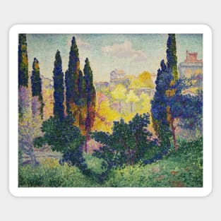 The Cypresses at Cagnes by Henri-Edmond Cross Magnet